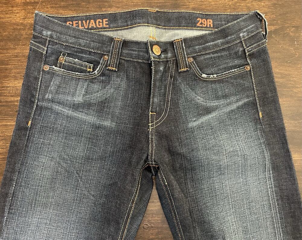 J. Crew Raw Selvedge Denim Jeans Mens 32x28 Size 29 Dark Blue Pants